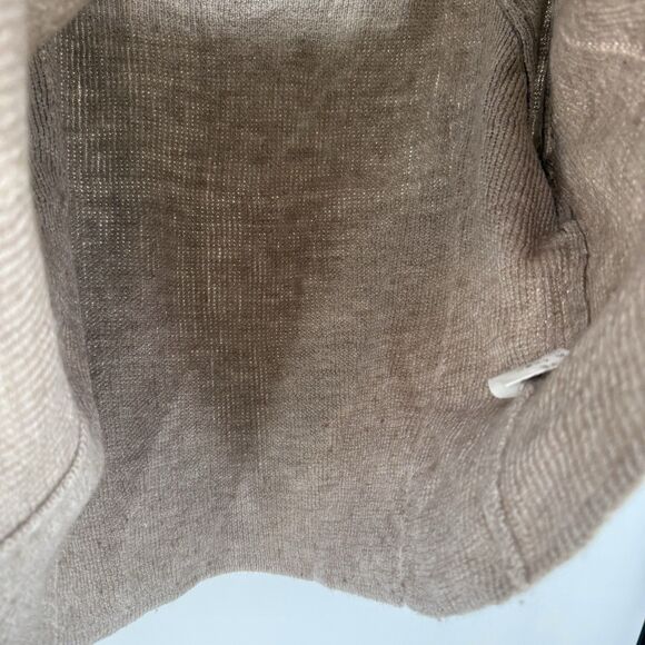 Fantasy Tan V Neckline Sweater Size Small Ribbon Detail Boho Small Wool Blend - Picture 6 of 8